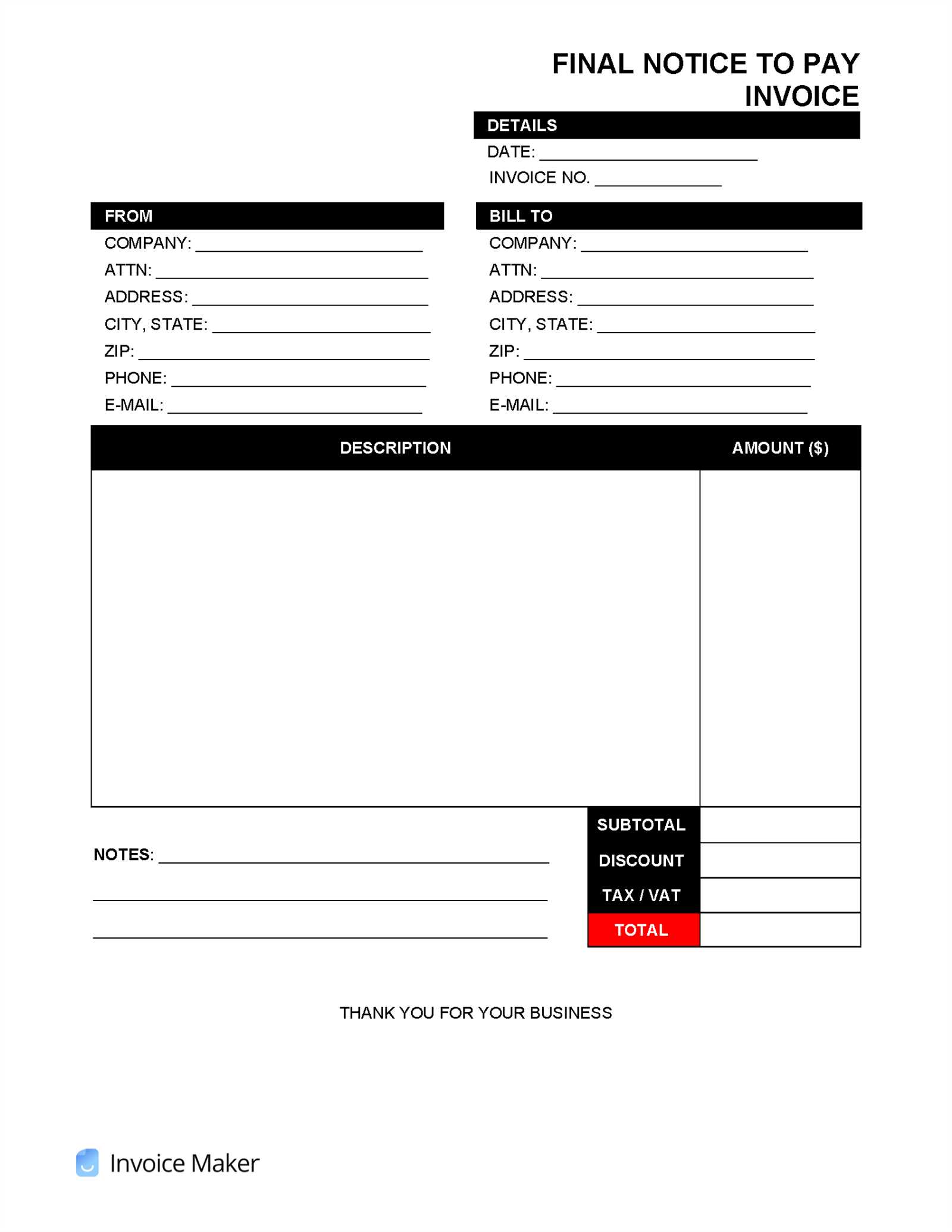 wire transfer invoice template