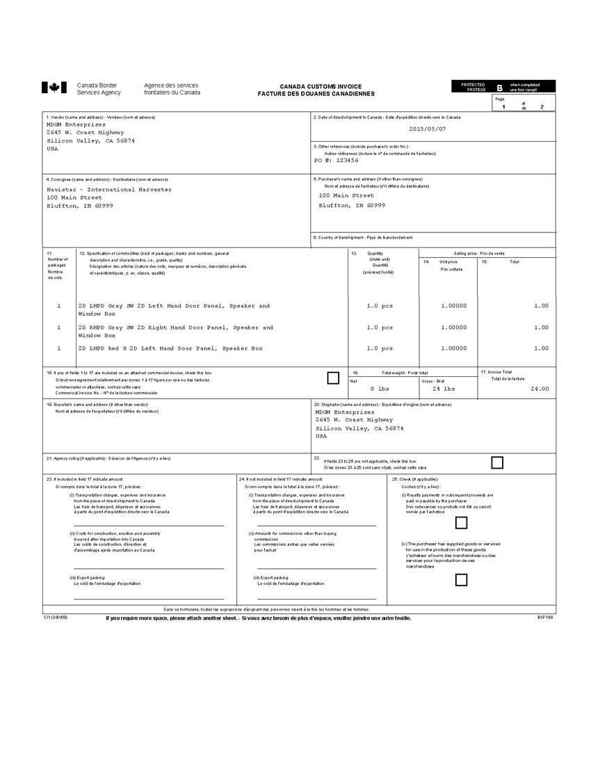 word invoice template canada