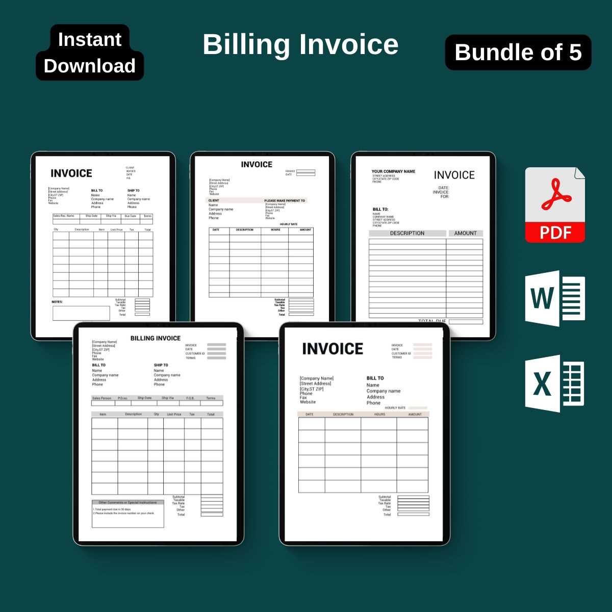 word invoice template with formulas