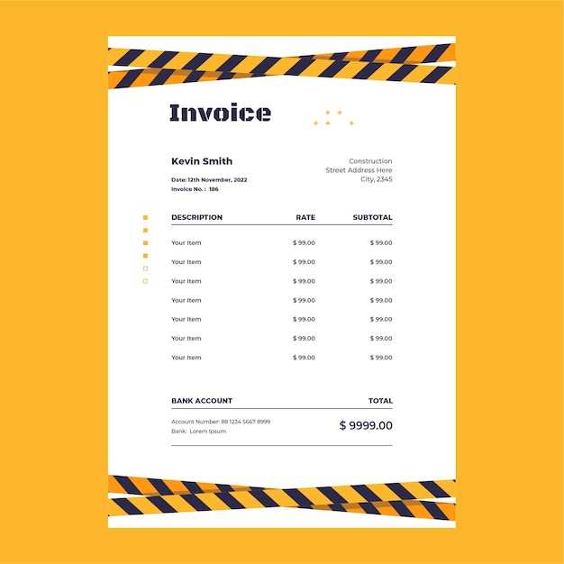 work order invoice template excel