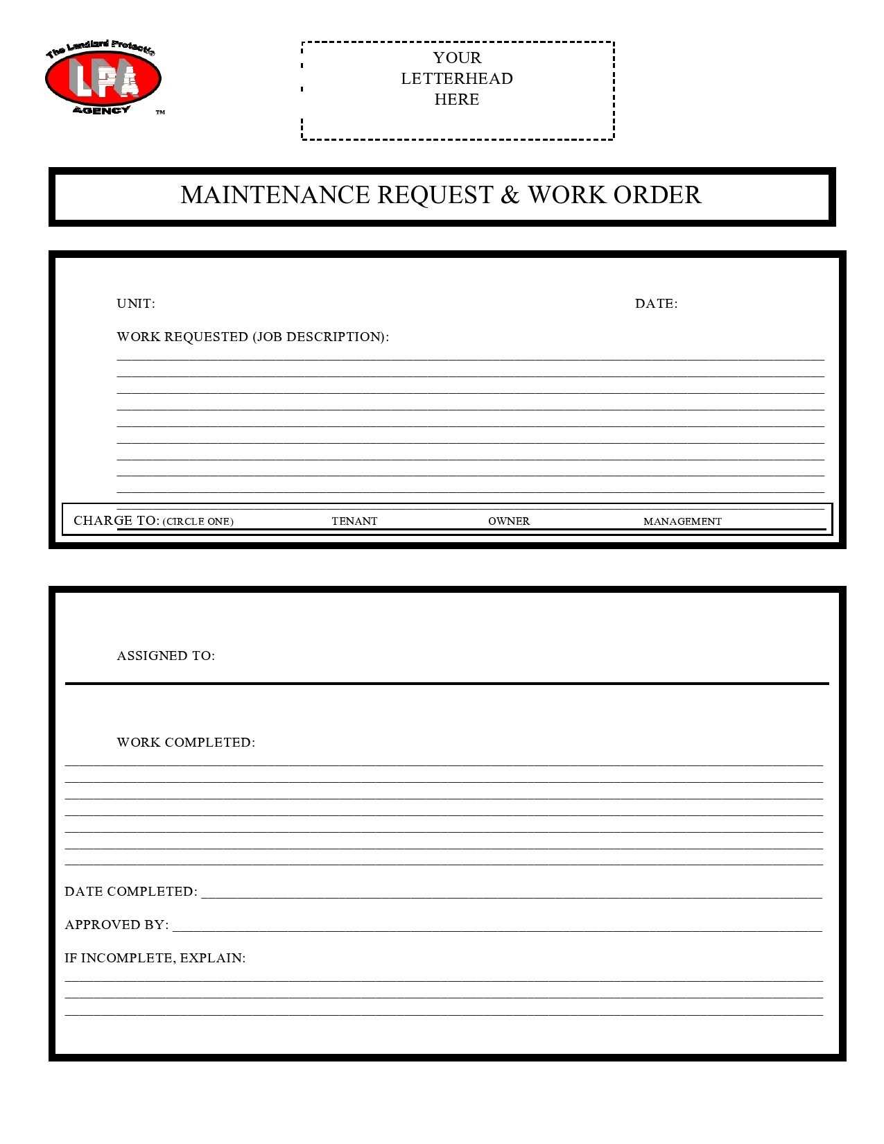 work order invoice template excel