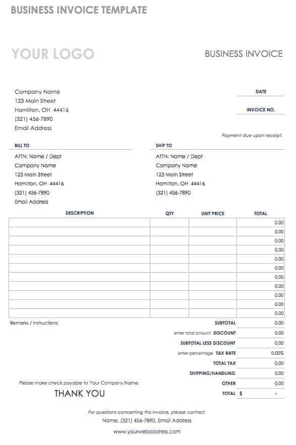 workshop invoice template