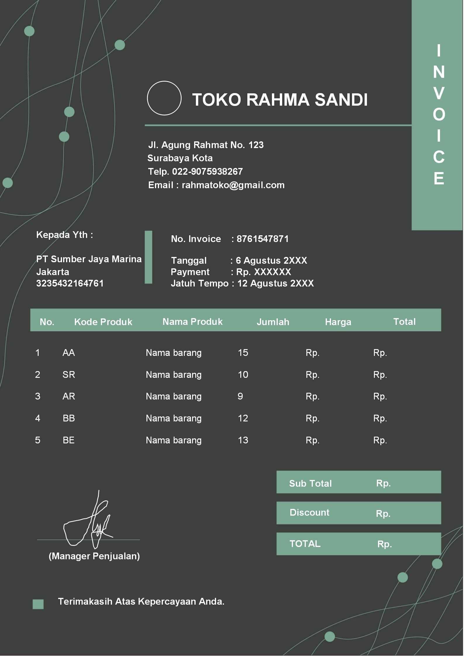 wps invoice template