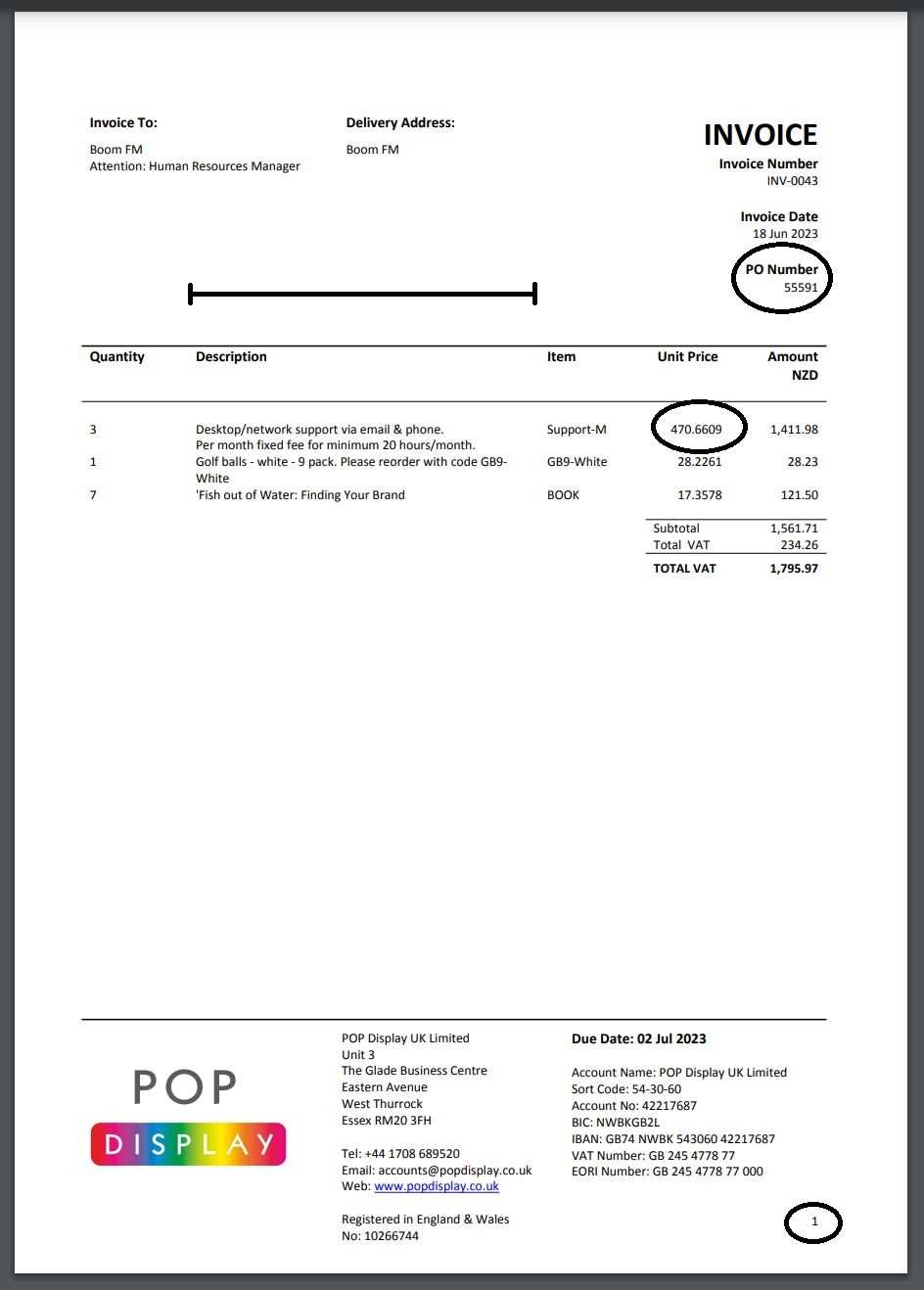 xero edit invoice template