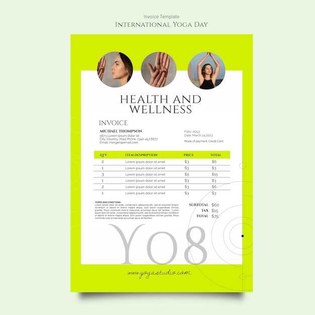 yoga invoice template free