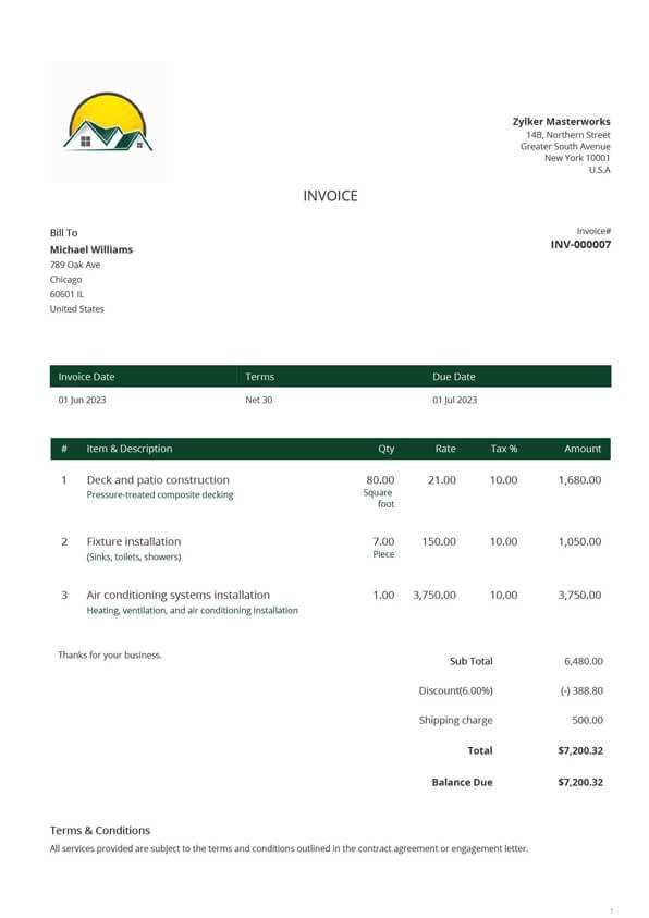 zoho invoice template