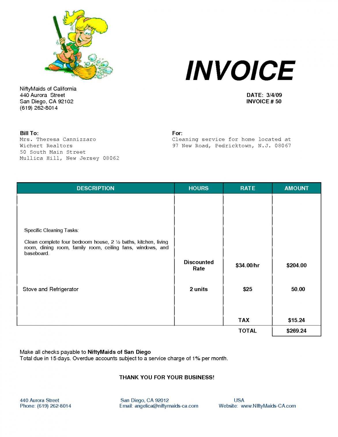 zumba invoice template