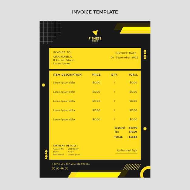 zumba invoice template