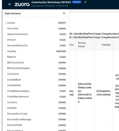 zuora invoice template