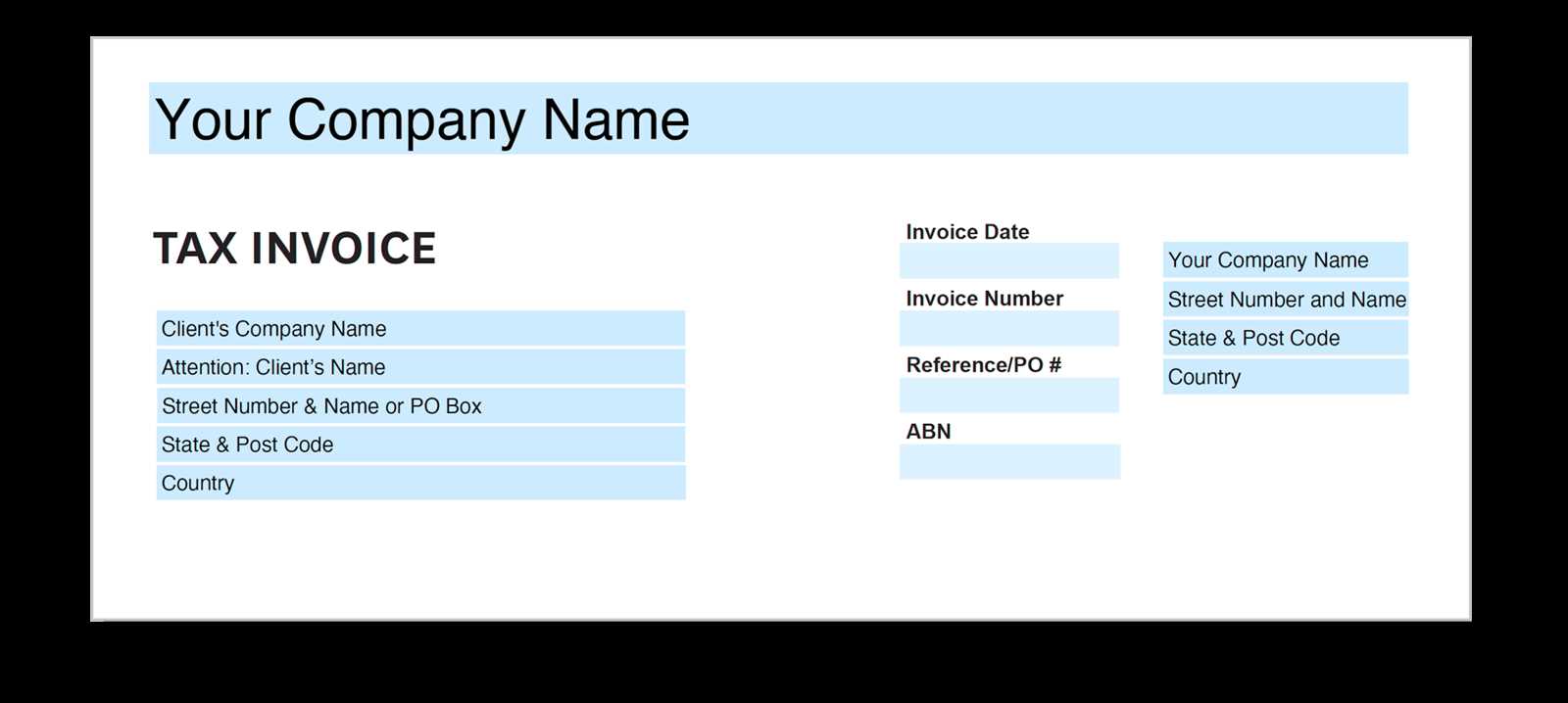 abn invoice template
