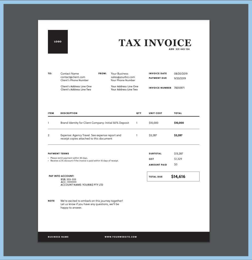 abn invoice template