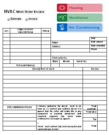 ac repair invoice template