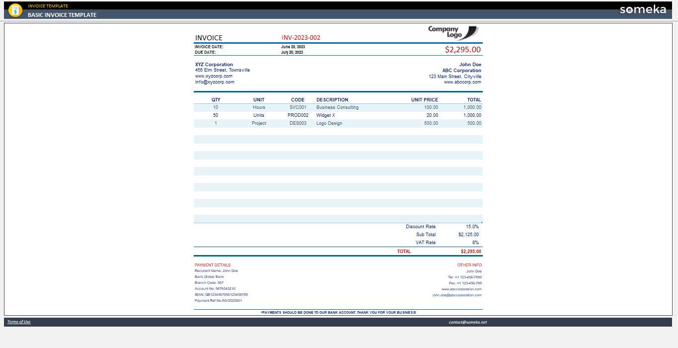 accounting invoice template