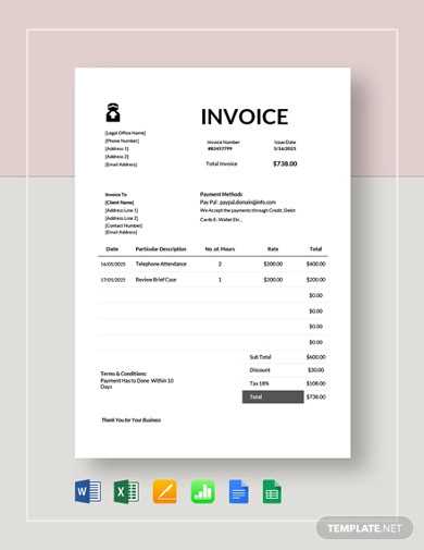 solicitor invoice template