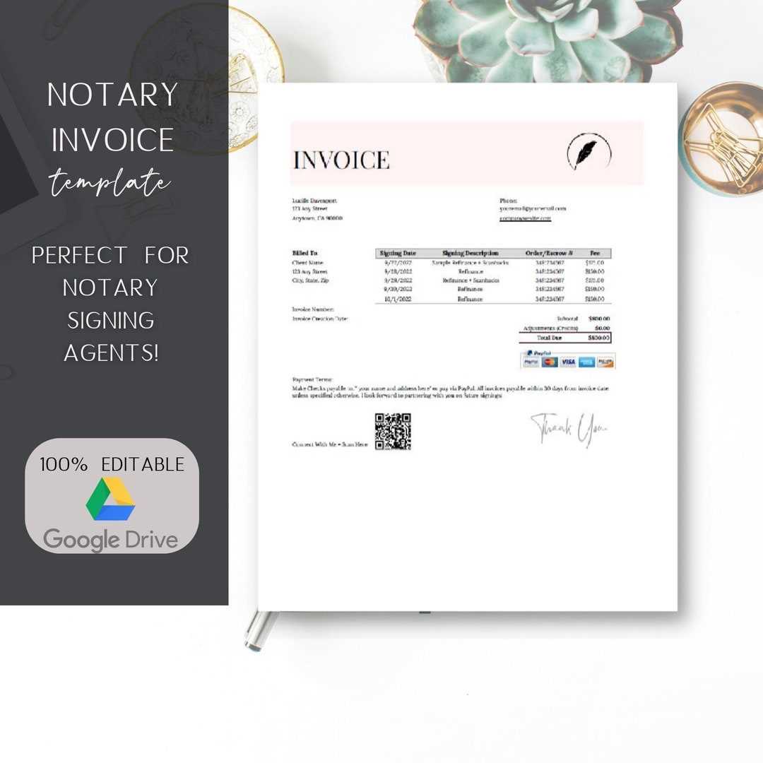 free notary invoice template