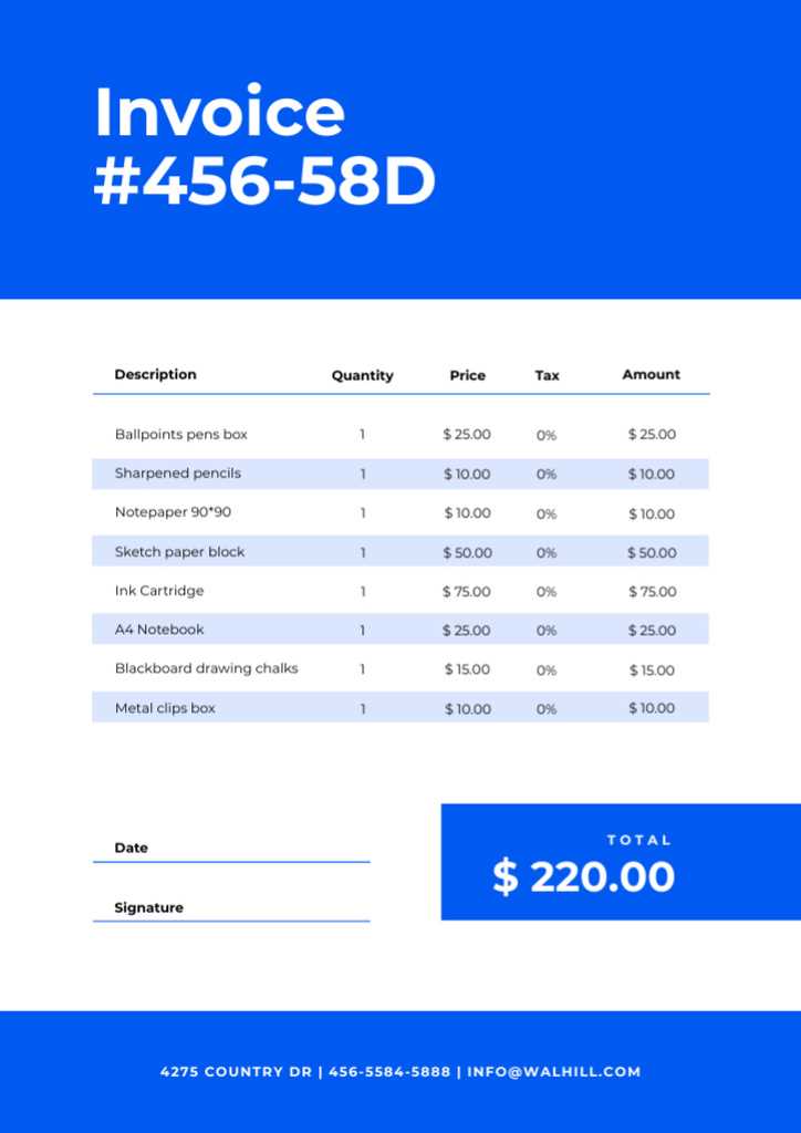 acting invoice template