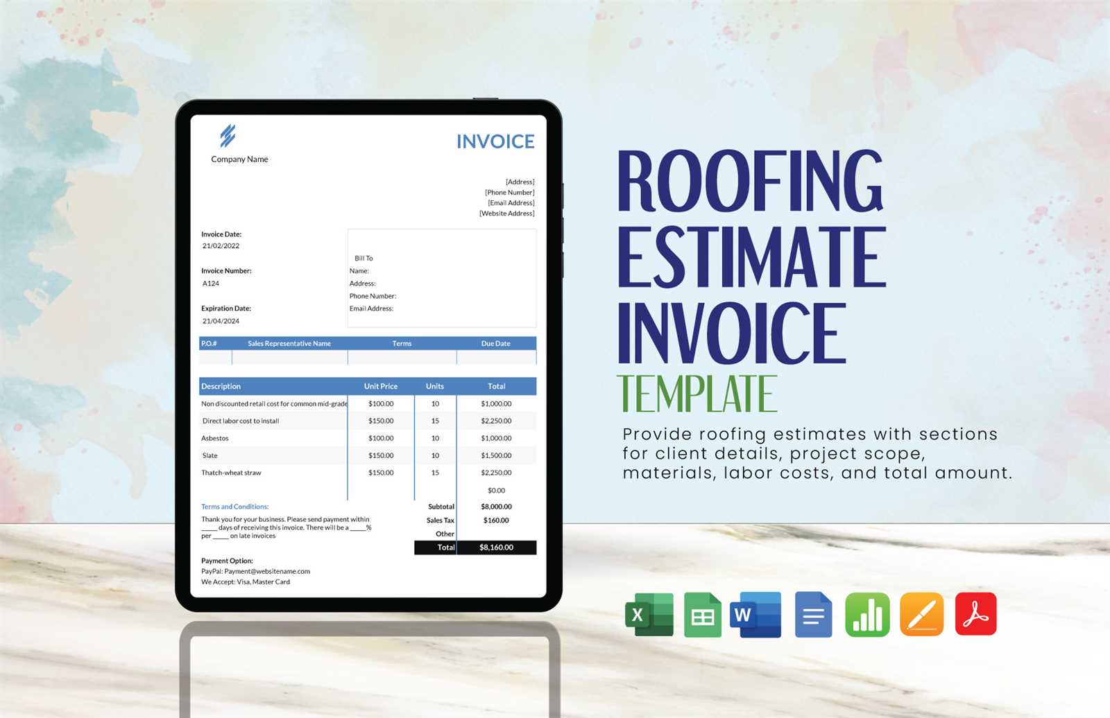 adobe invoice template pdf