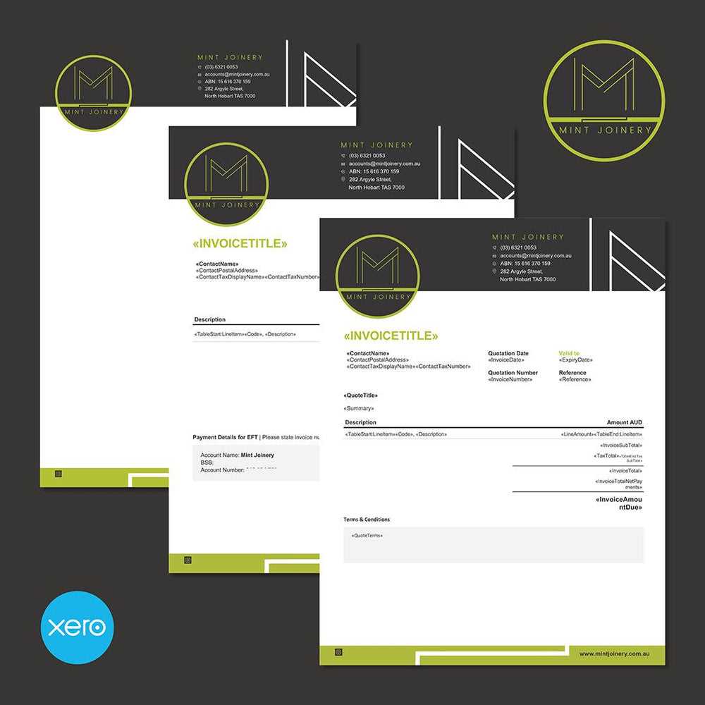 advanced invoice template xero