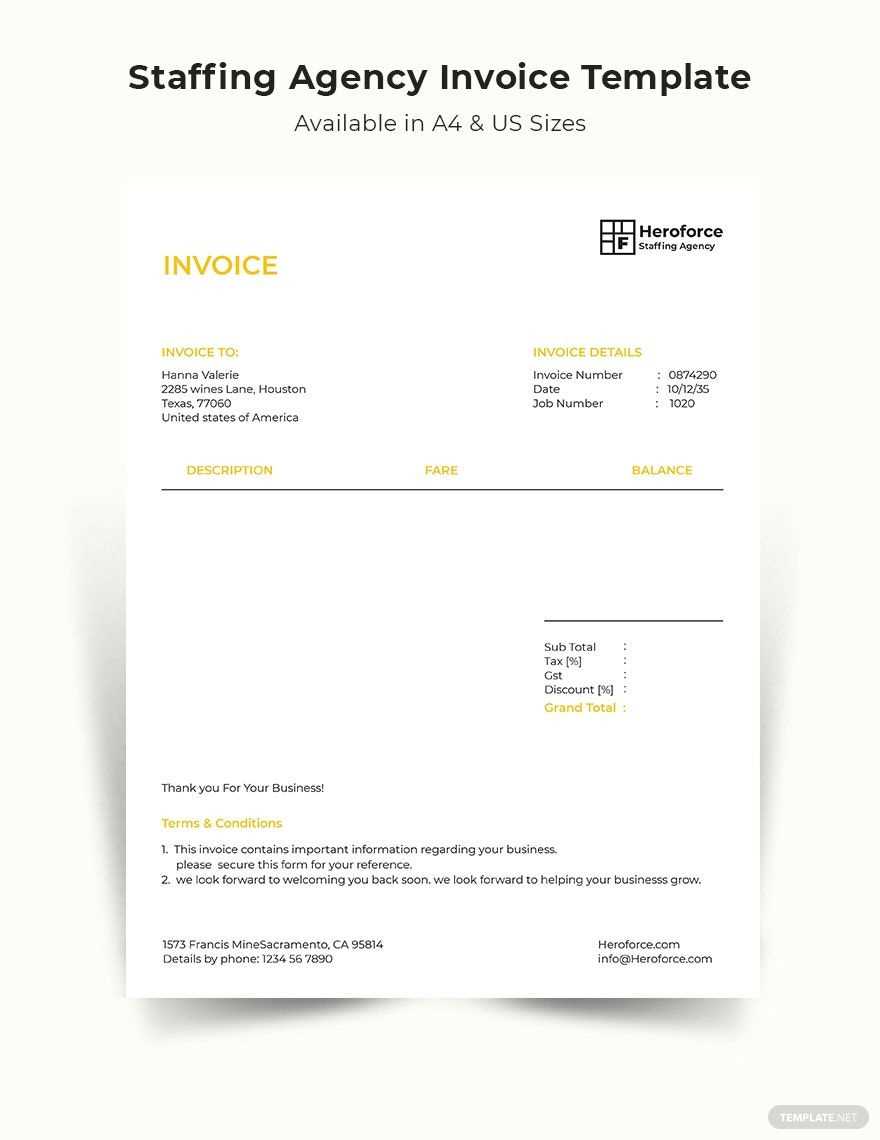 advertising agency invoice template