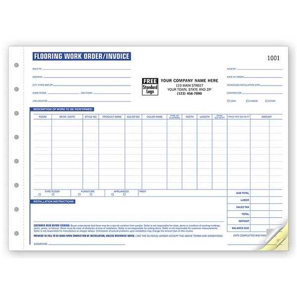 upholstery invoice template