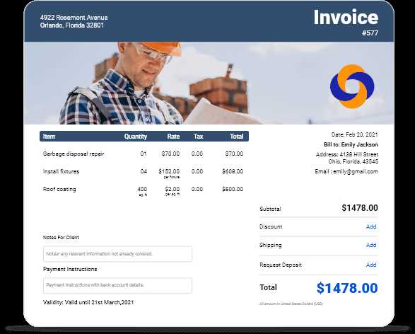 blank work invoice template