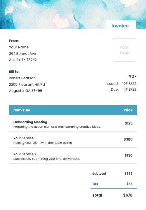 email invoice html template