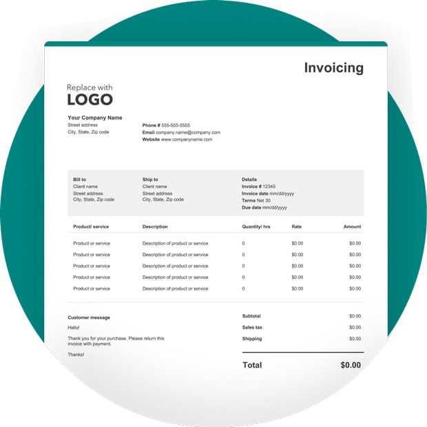 samples of invoices templates