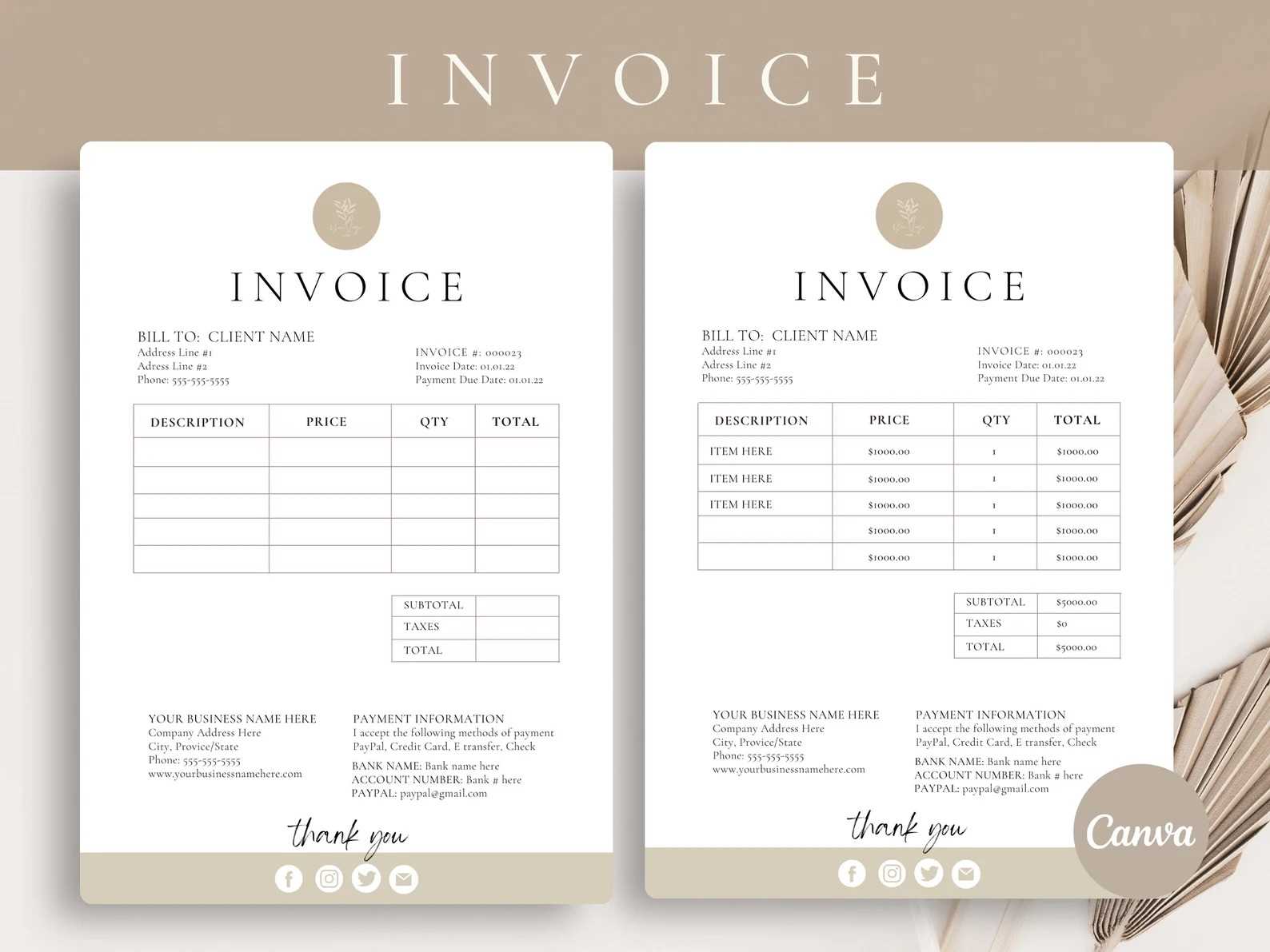 invoice template co