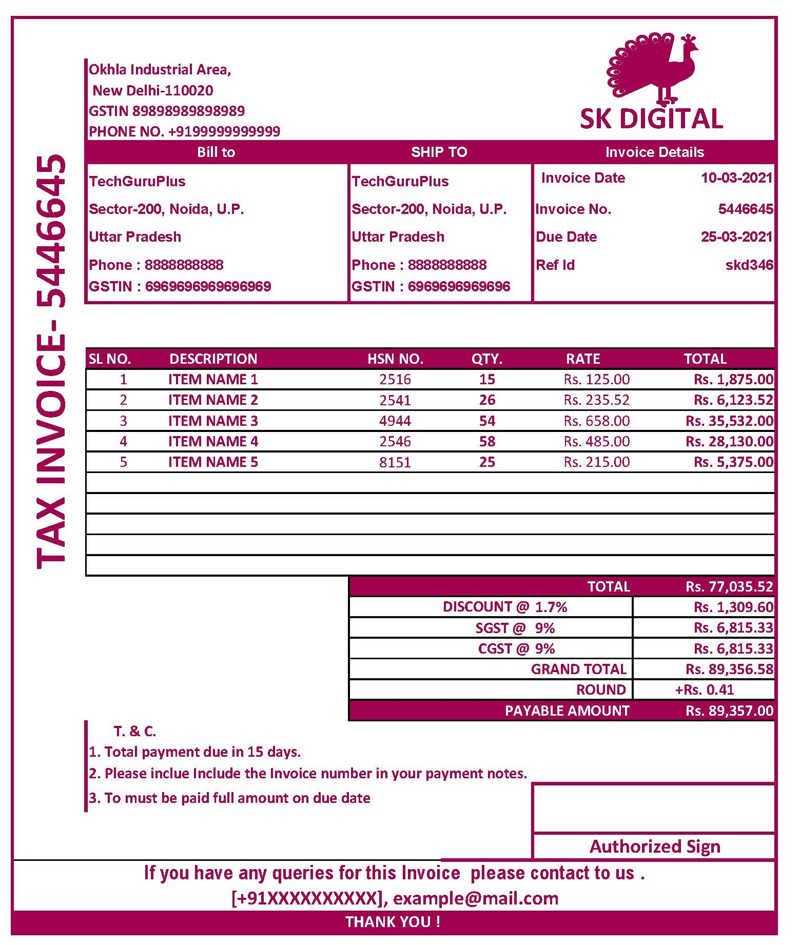 download template invoice gratis