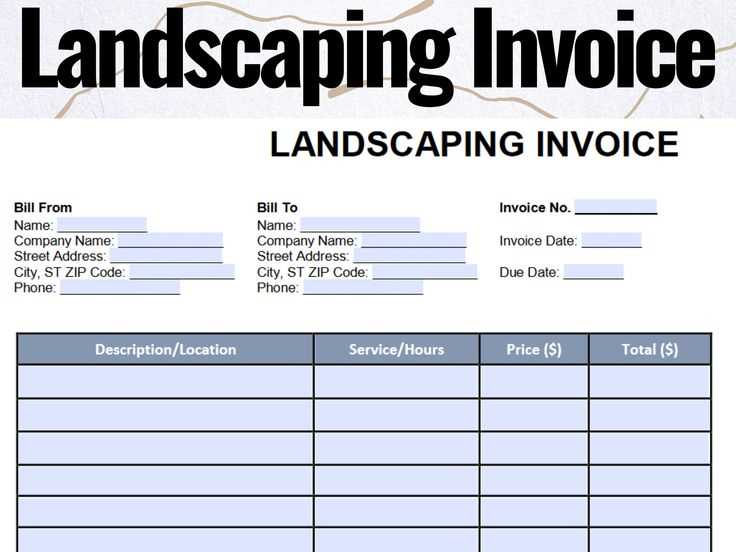 free invoice template for landscaping