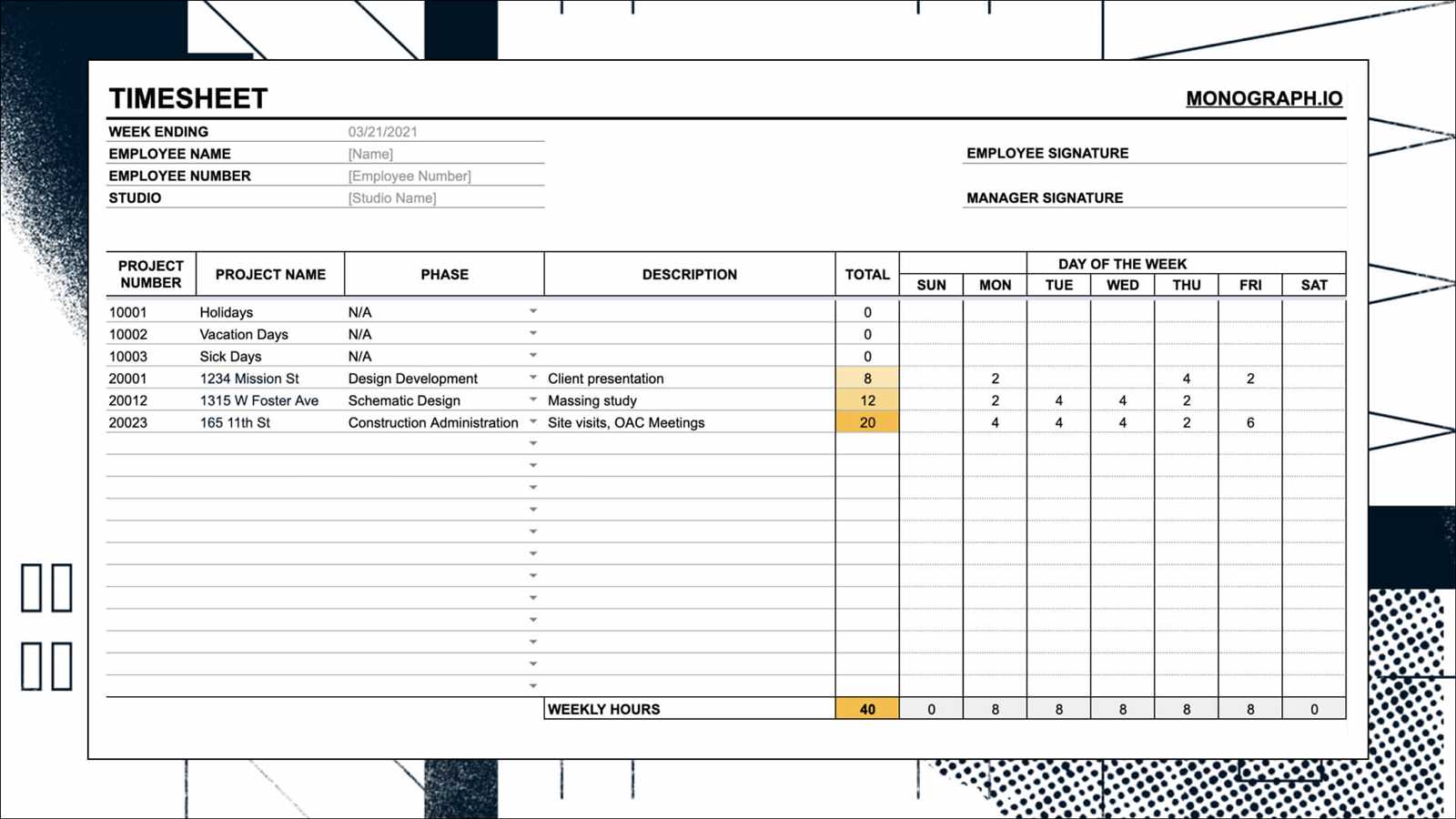 architects invoice template