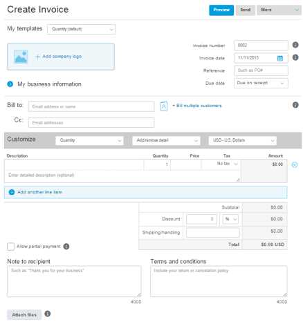 art commission invoice template paypal