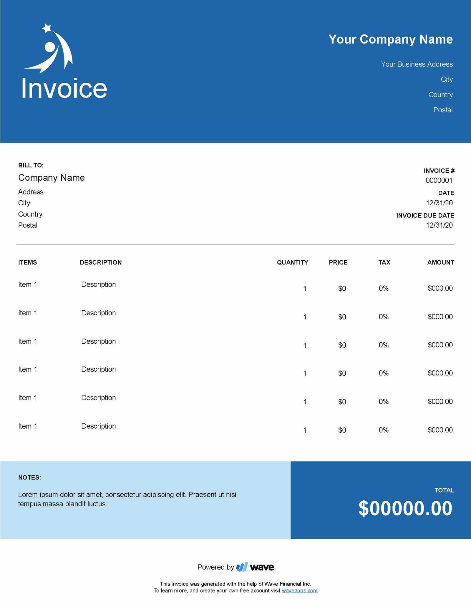 art invoice template