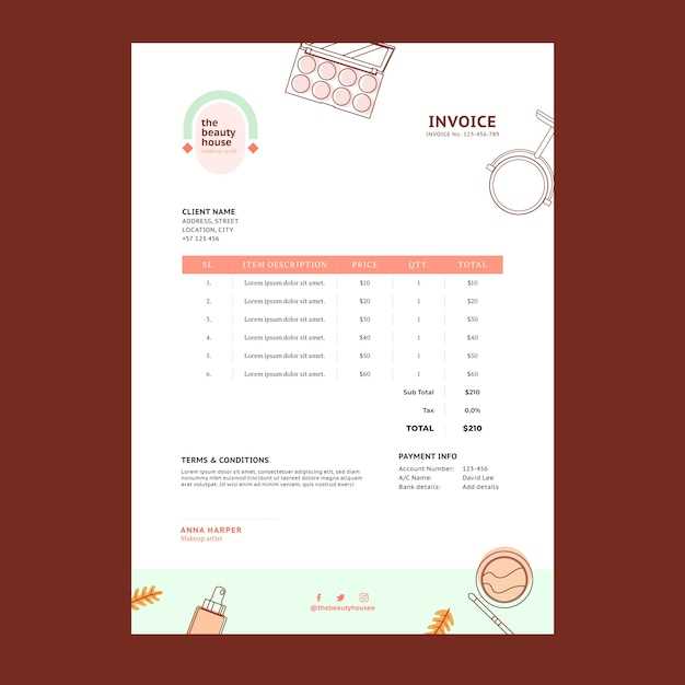 artist invoice template free