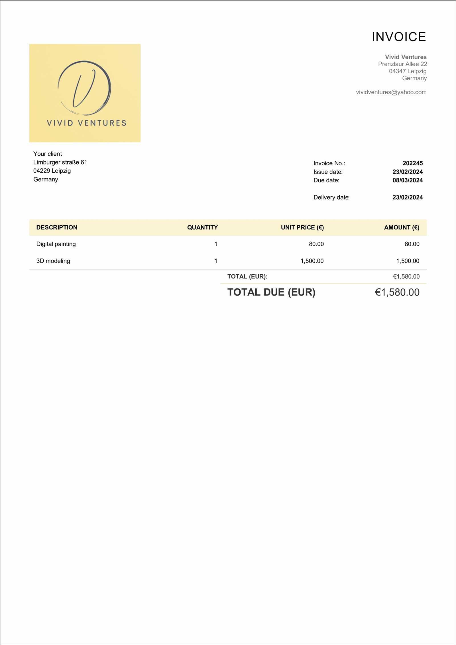 artist invoice template pdf