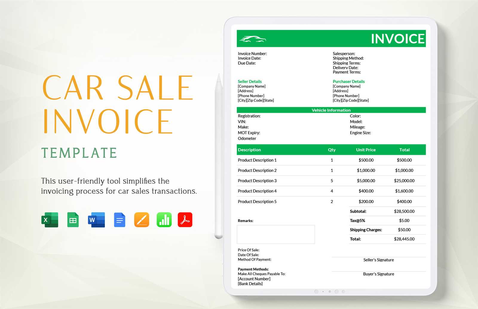 sales invoice template doc