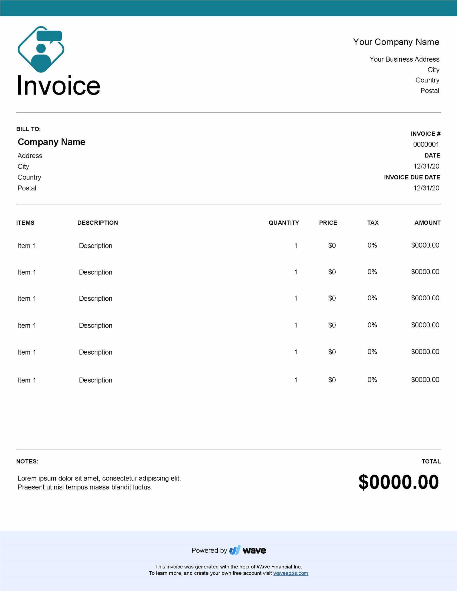 invoice template word free download