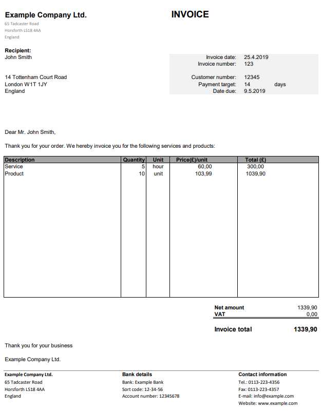 invoice uk template