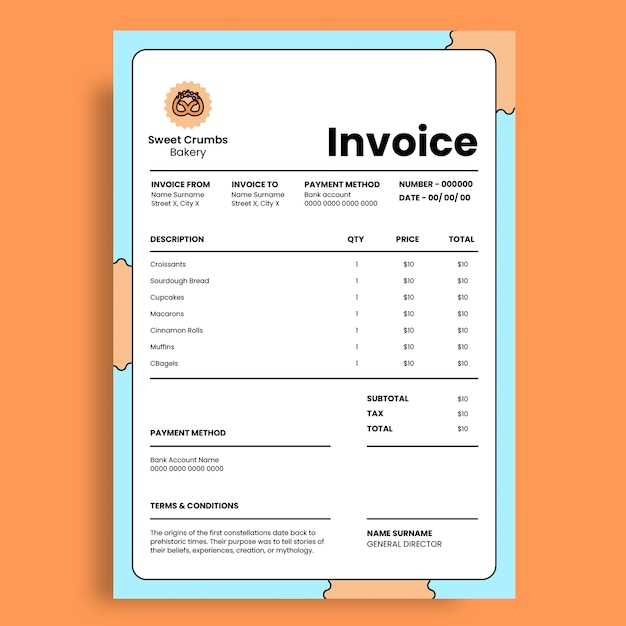 baking invoice template