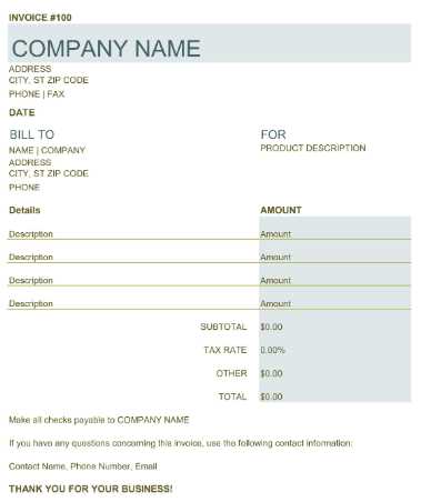 basic invoice template for mac