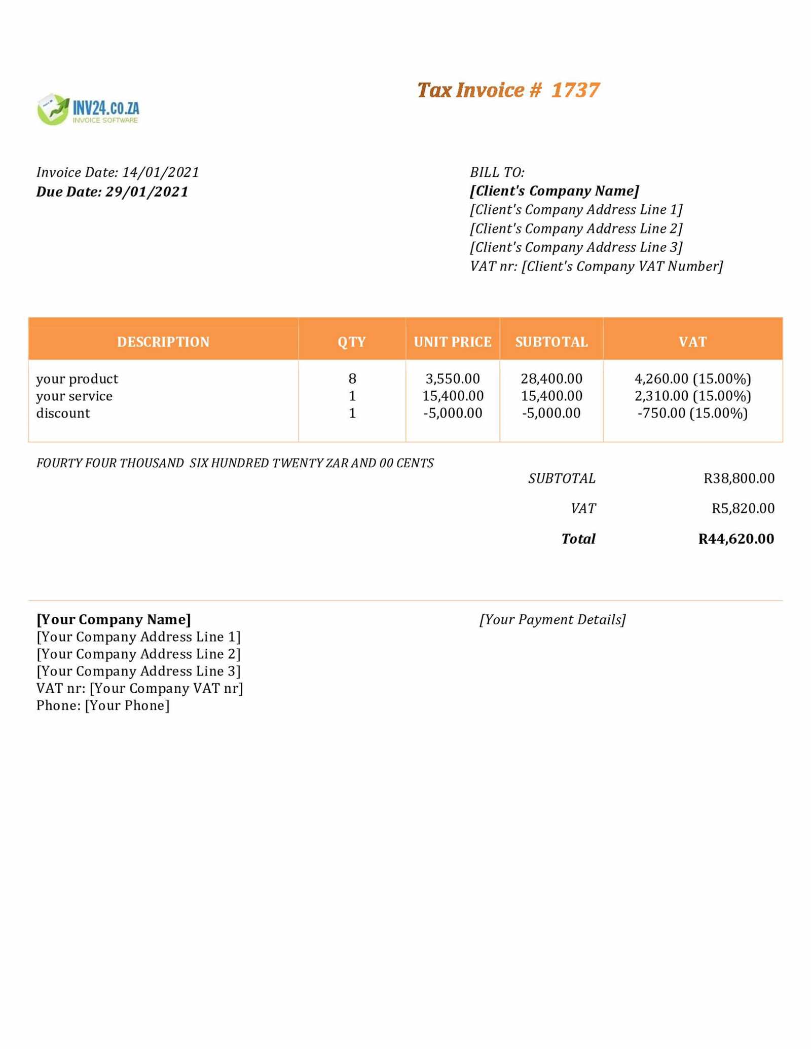 basic invoice word template