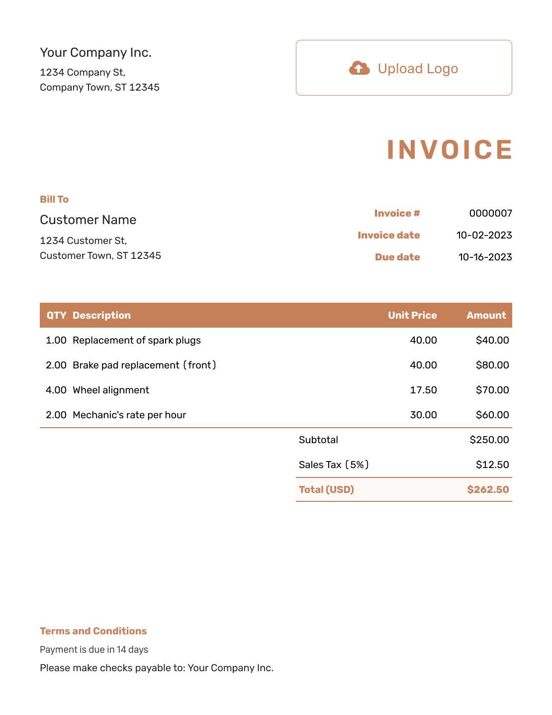 basic invoice word template