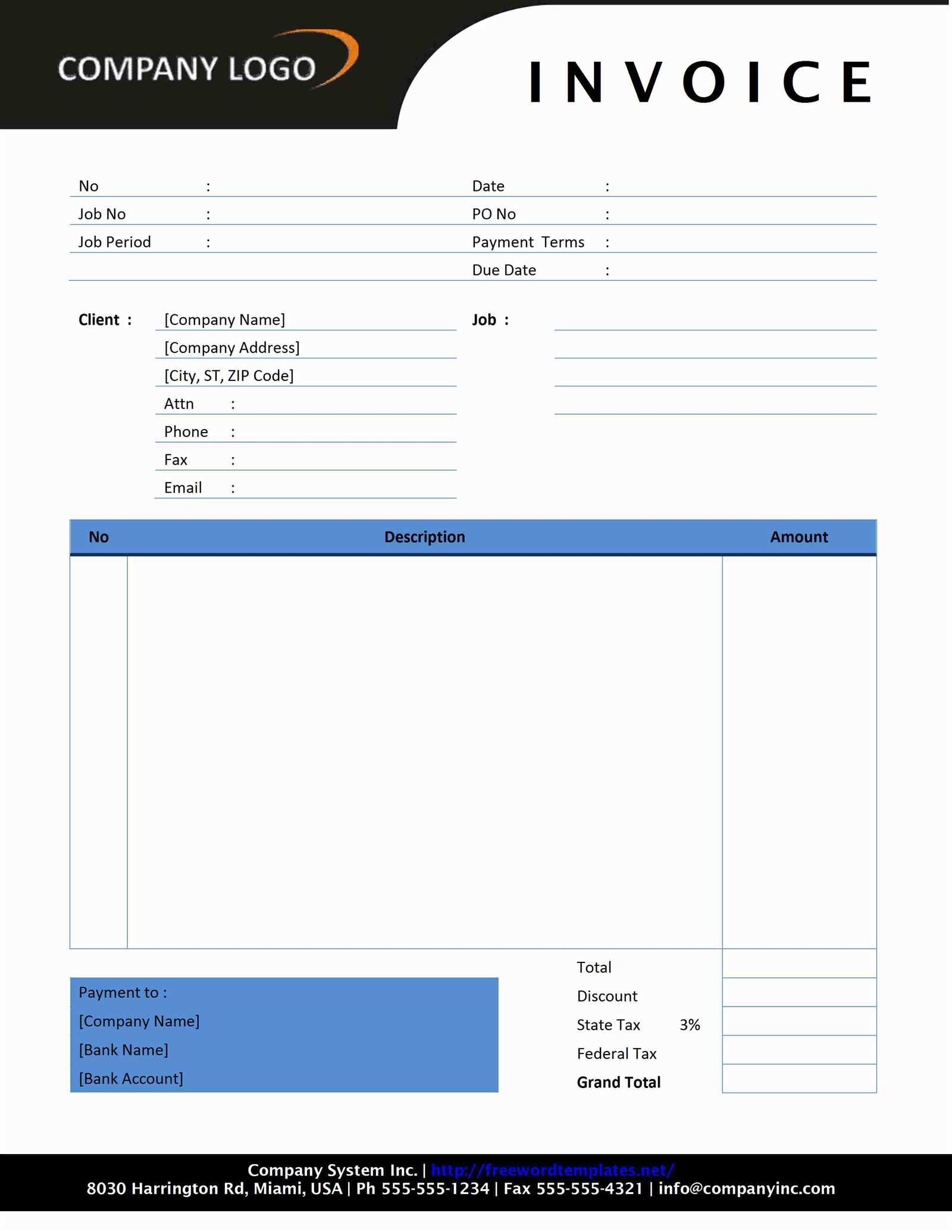 basic invoice word template