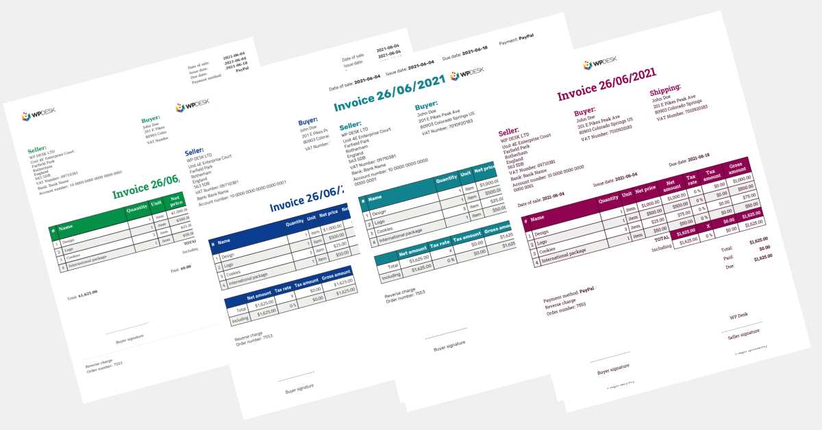 woocommerce invoice template