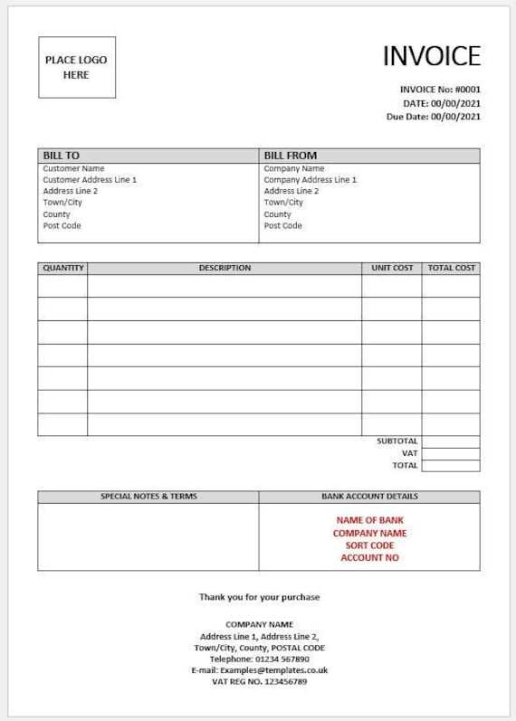best invoice template word