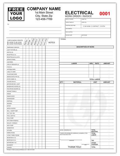 invoice template for electrical work