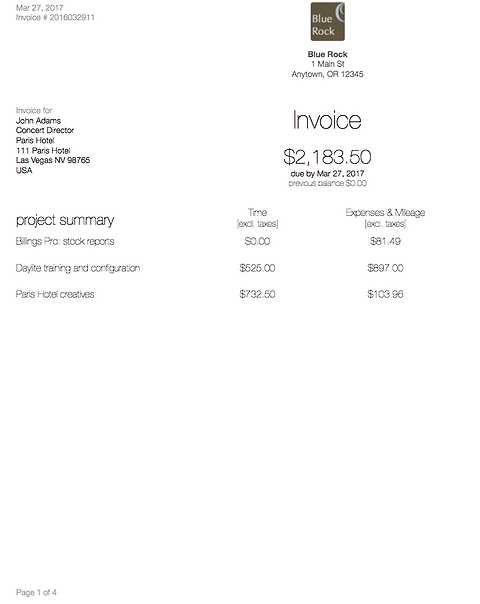 billings invoice templates