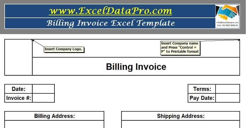 invoice template with logo excel