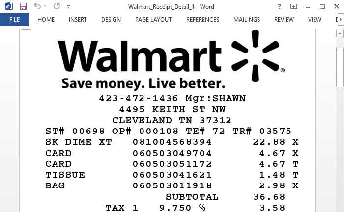 target invoice template