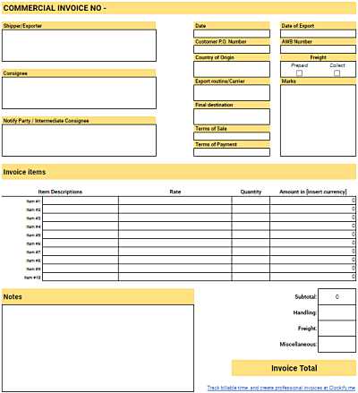 invoice template numbers mac free